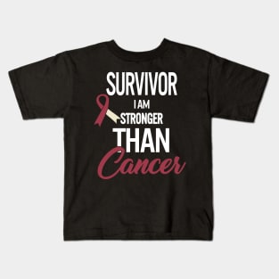 Throat Cancer Survivor I Am Stronger Than Cancer Oral Head Kids T-Shirt